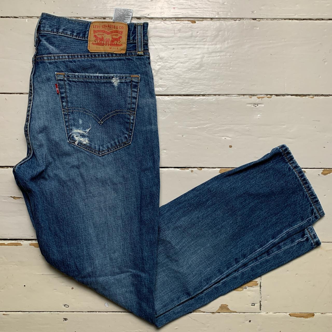 Levis 511 Distressed Blue Jeans