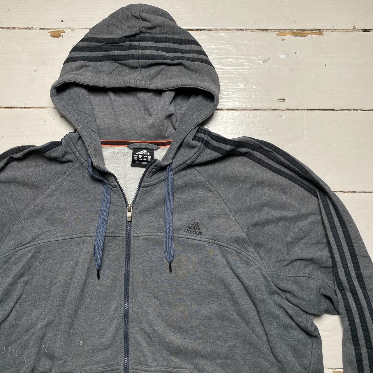 Adidas Performance Essentials Grey and Black Hoodie