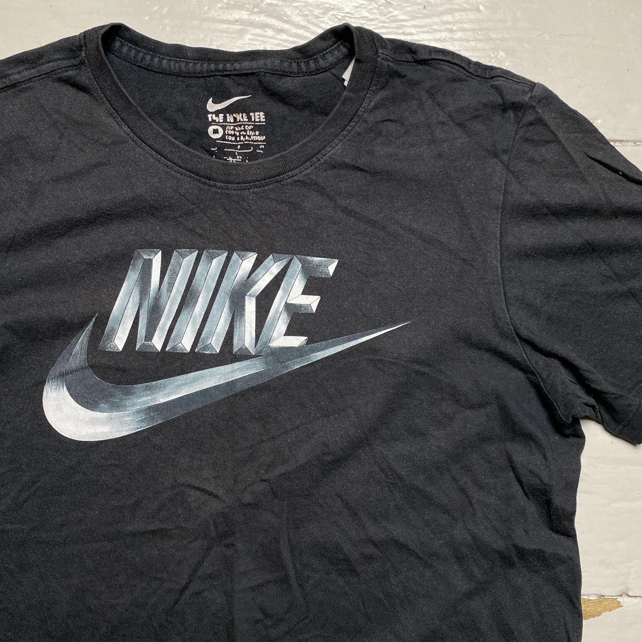 Nike Metal Swoosh Vintage T Shirt Black and Silver