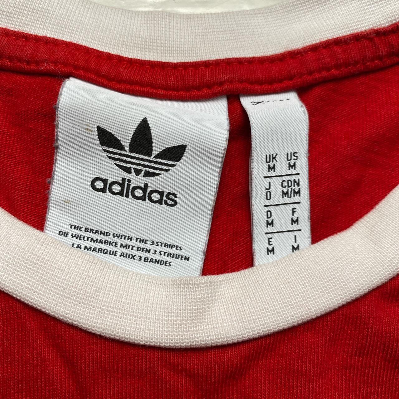 Adidas Originals Red and White Long Sleeve T Shirt