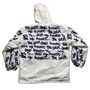 Vintage y2k B-Side Graffiti White and Navy Puffer Jacket (S)