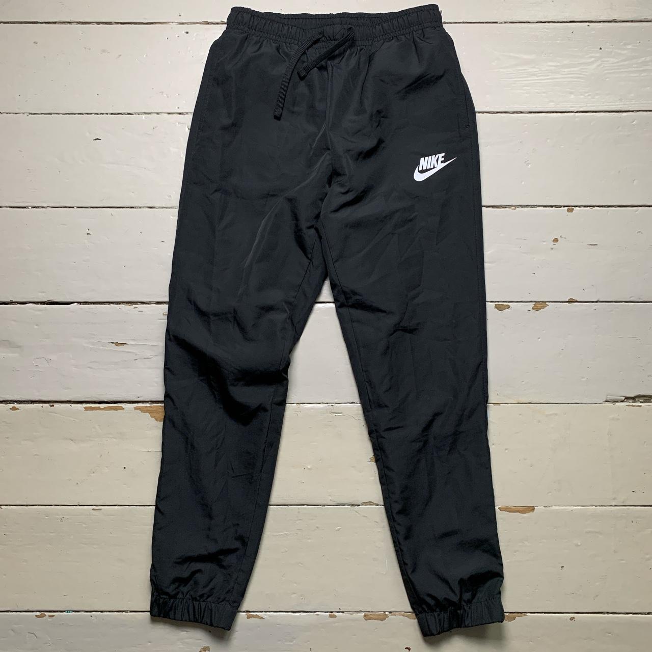 Nike Black and White Shell Track Pant Bottoms