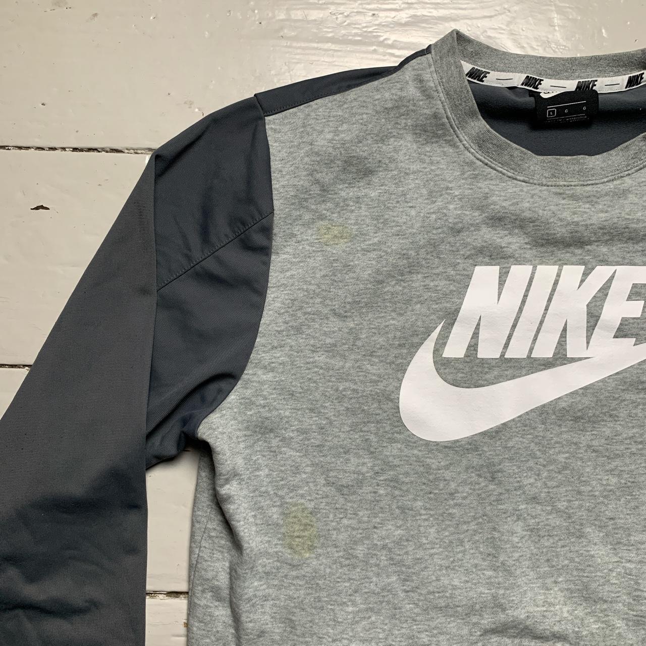 Nike Big Swoosh Grey and White Jumper