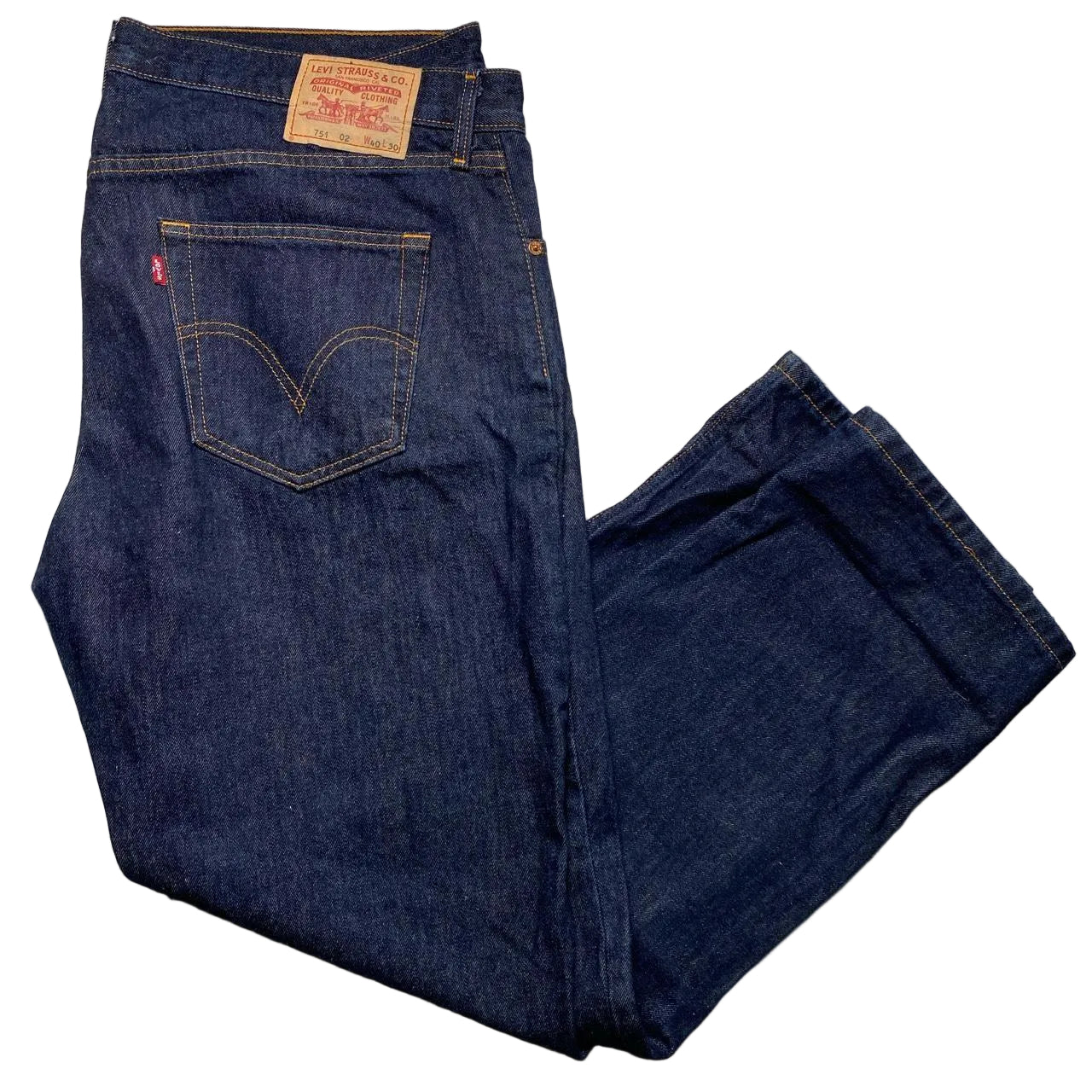 Levis 751 02 Vintage Dark Navy Baggy Jeans (40W)