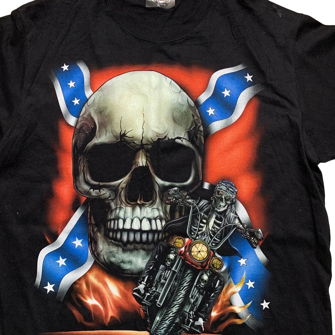 UK Rock Skeleton Grunge Biker Dukes Of Hazard T Shirt (L)