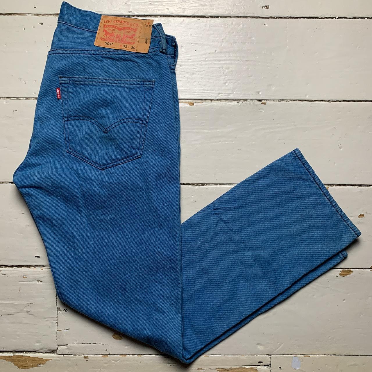 Levis Vintage Blue and Black Stitch 501 Jeans