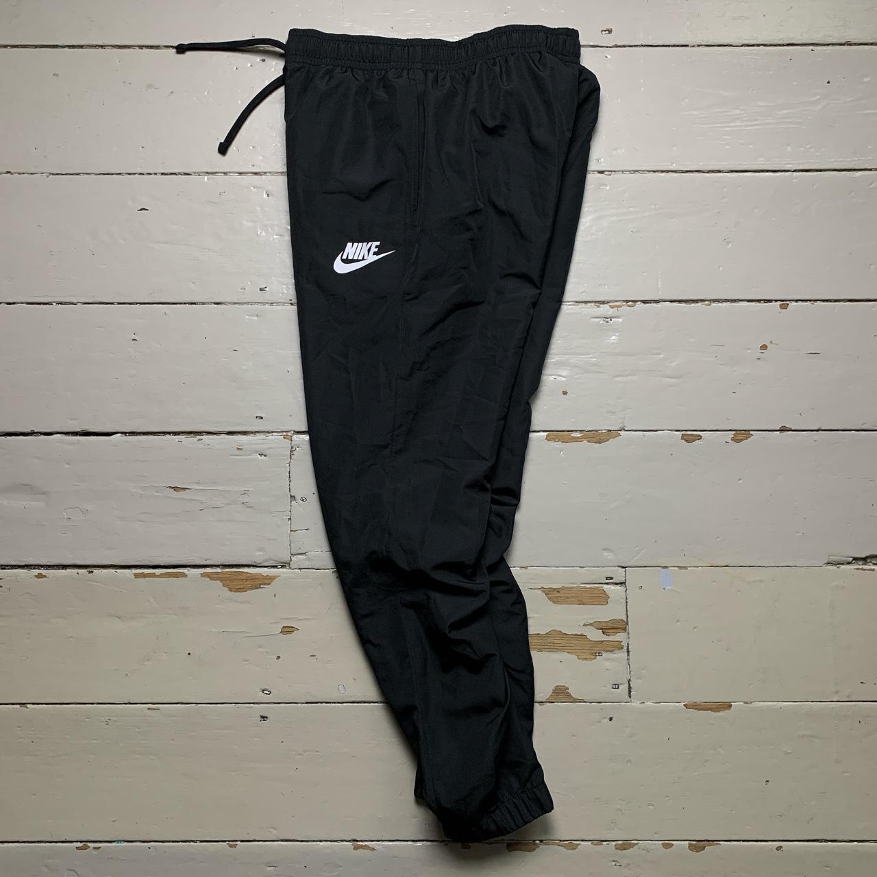 Nike Black and White Shell Track Pant Bottoms