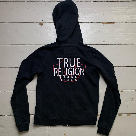 True Religion Womens Black White and Red Hoodie