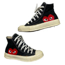 Comme Des Garcons Play Converse High Black and Cream (UK 5)
