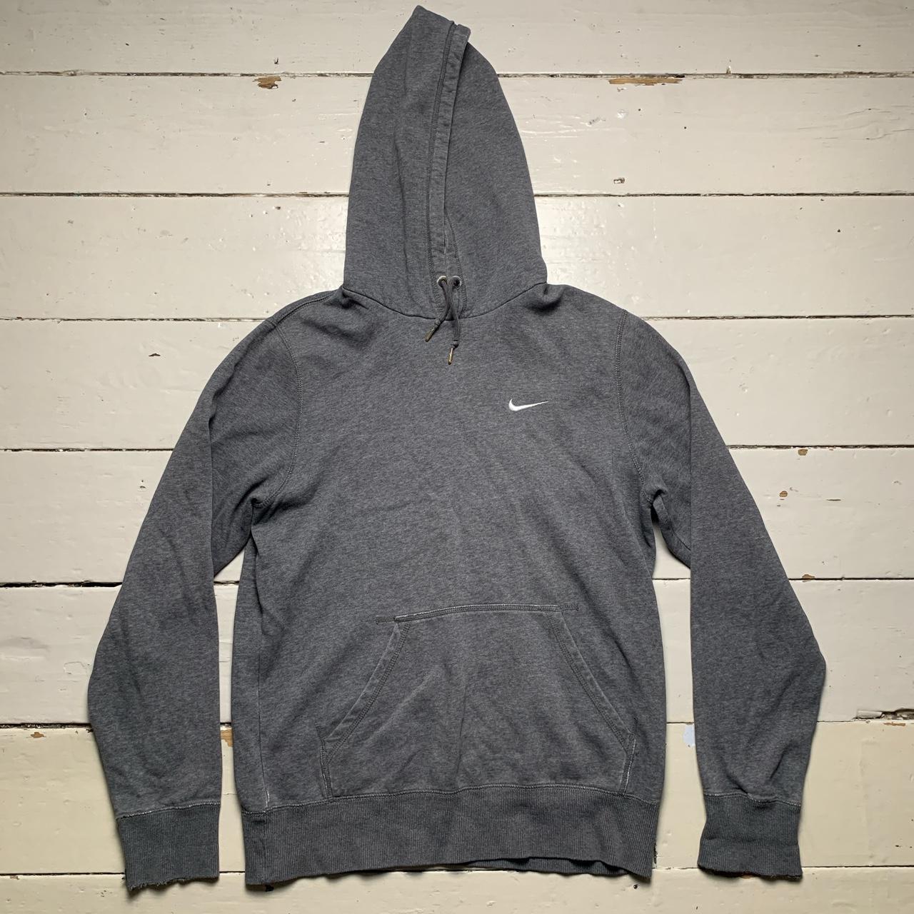 Nike Swoosh Grey and White Pullover Hoodie