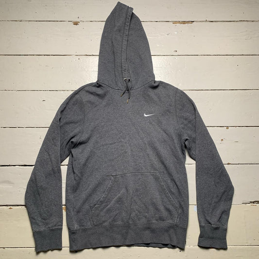 Nike Swoosh Grey and White Pullover Hoodie