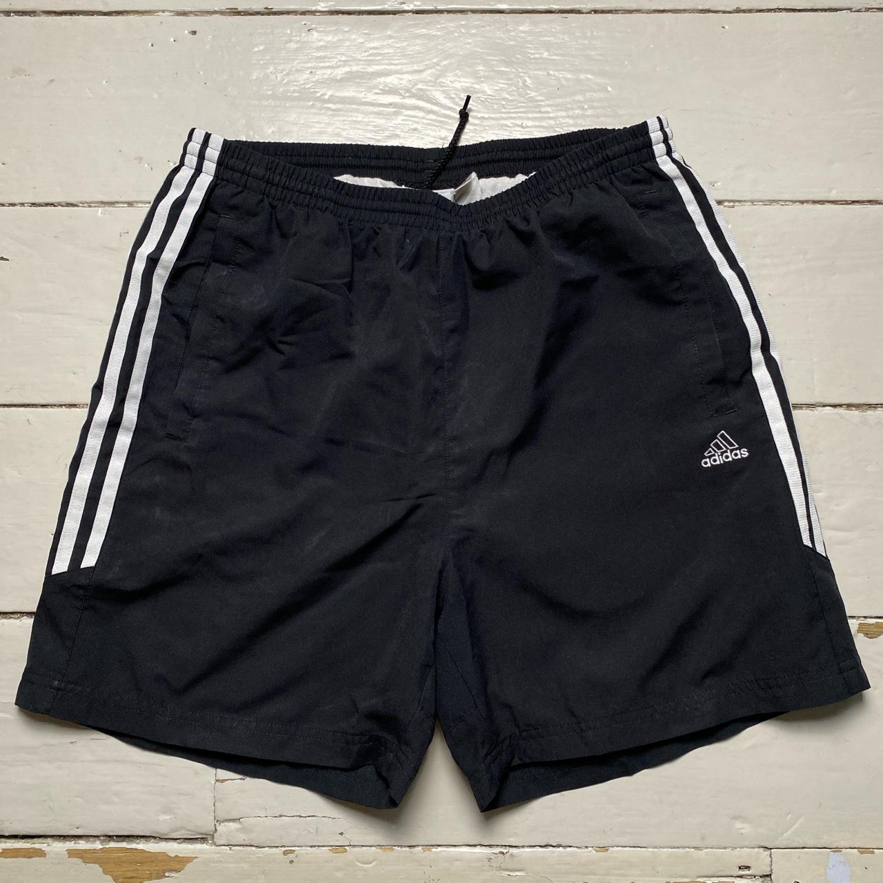 Adidas Black and White Baggy Shell Track Pant Shorts