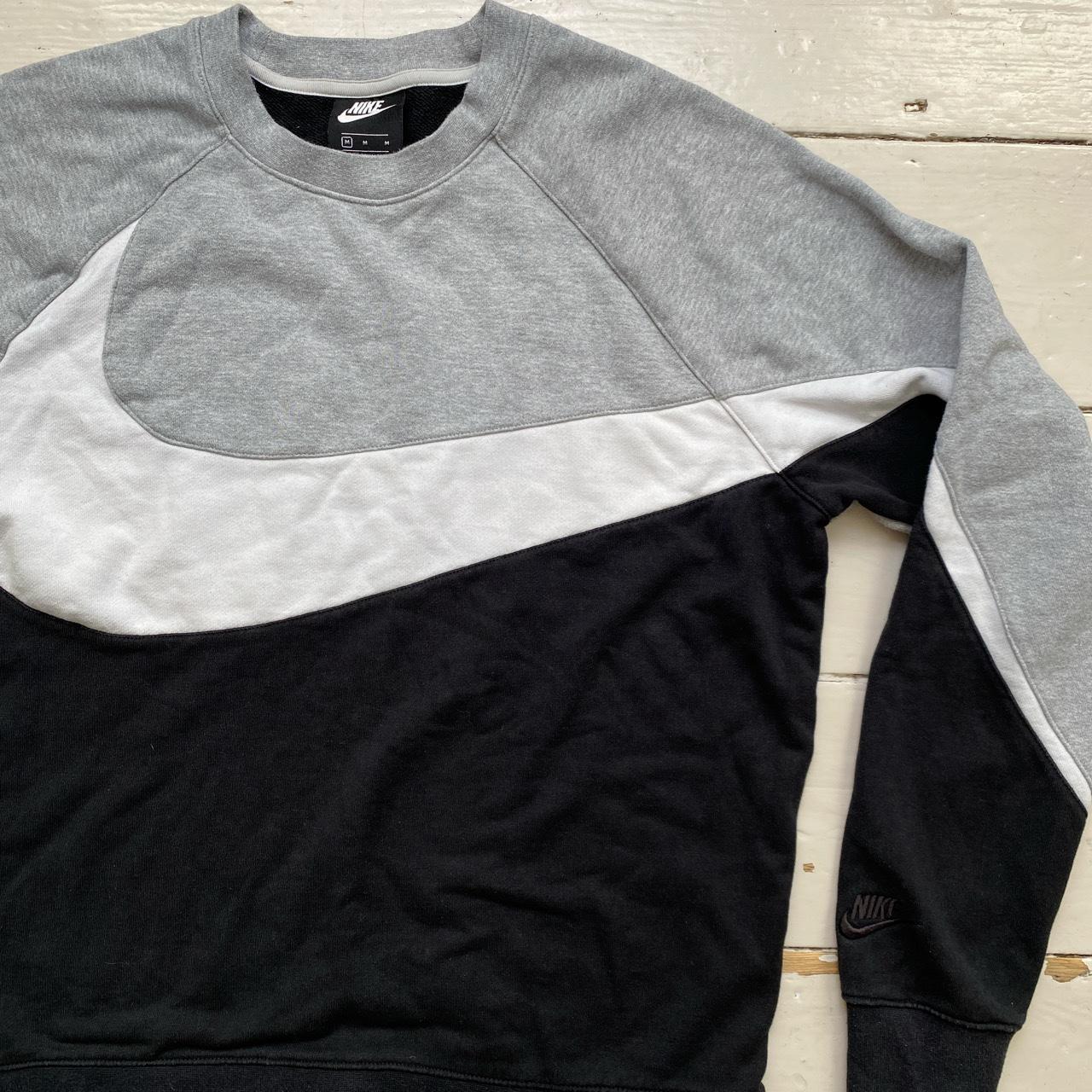 Nike Big Swoosh Black Grey and White Jumper