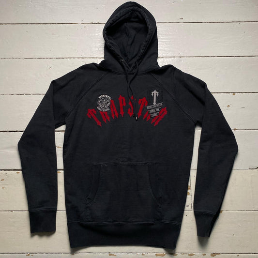 Trapstar Dream Tram Irongate Black and Red Hoodie