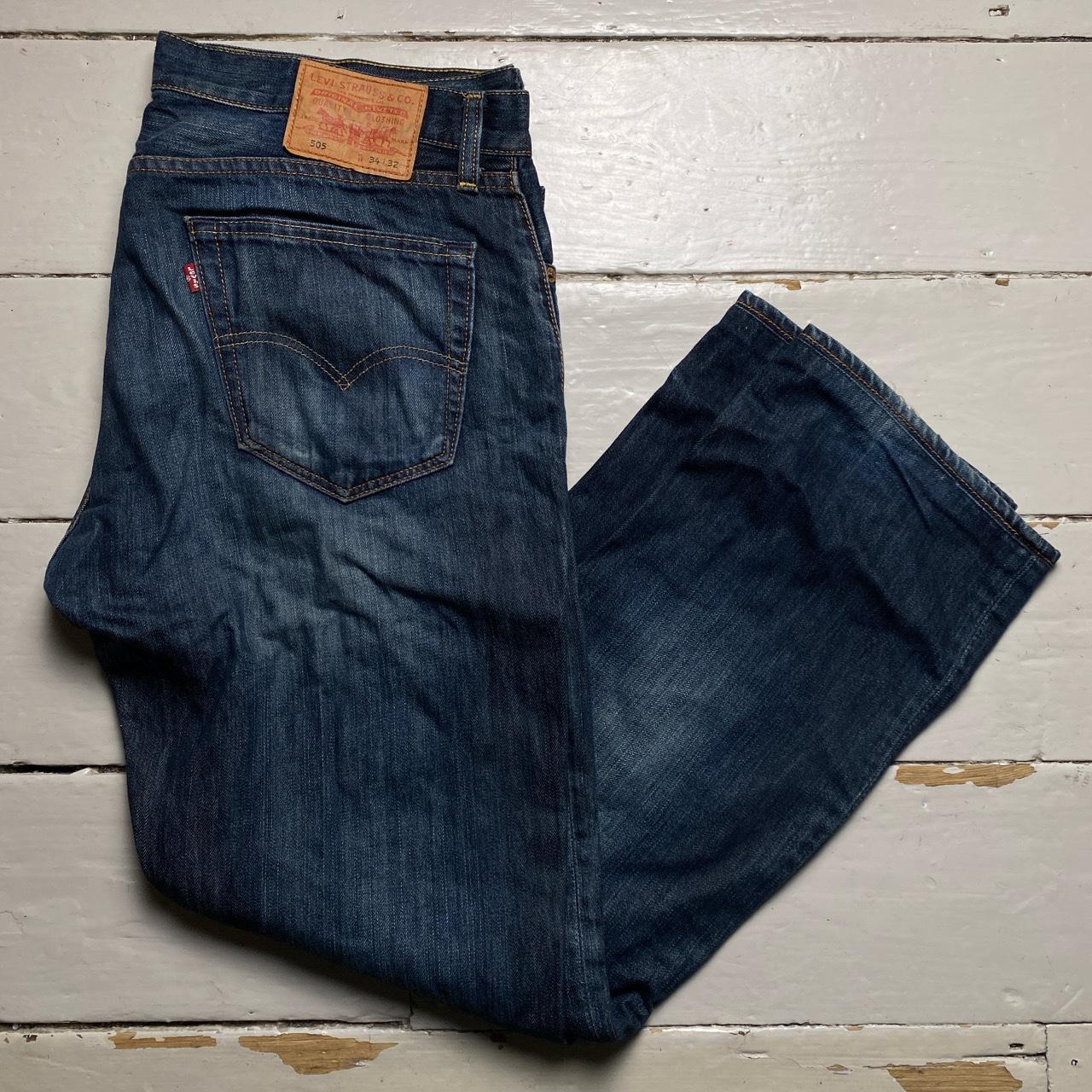 Levis 505 Dark Navy Stonewash Jeans