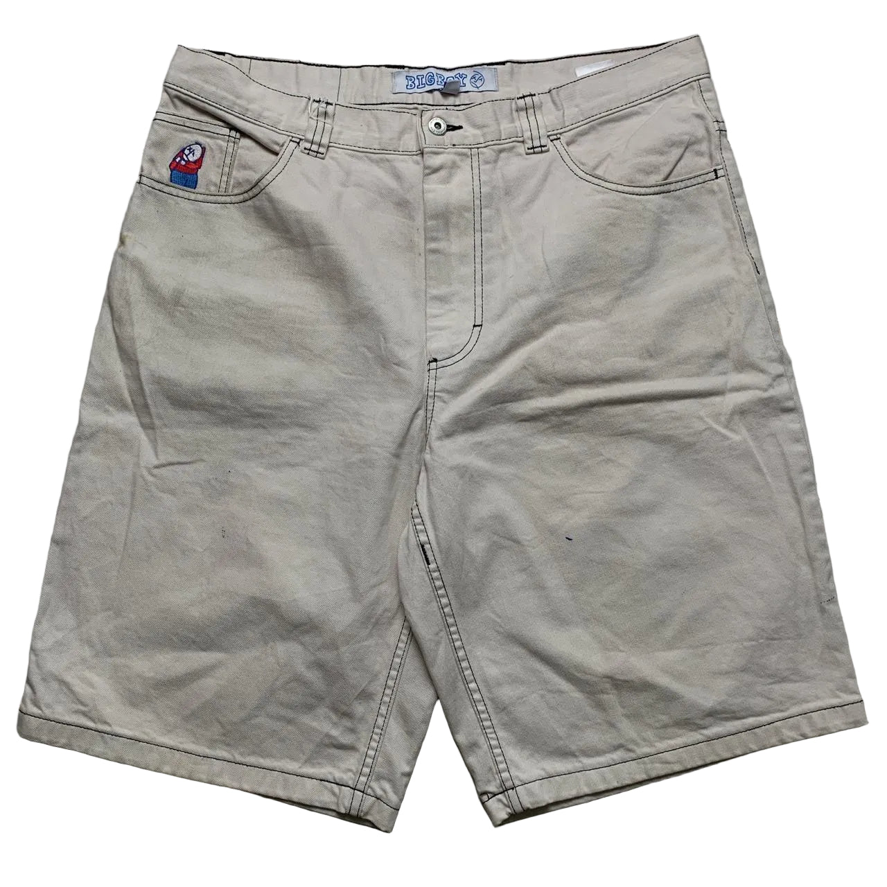 Big Boy Polar Skate Co Cream White Skate Baggy Jean Short Jorts (XL)