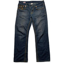 True Religion Billy Big Yellow Gold Stitch Blue Jeans (32W)