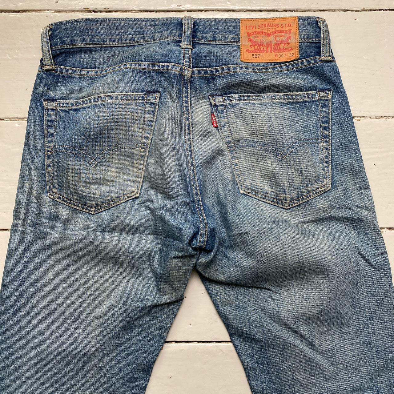 Levis 527 Bootcut Vintage Stonewash Light Blue Jeans