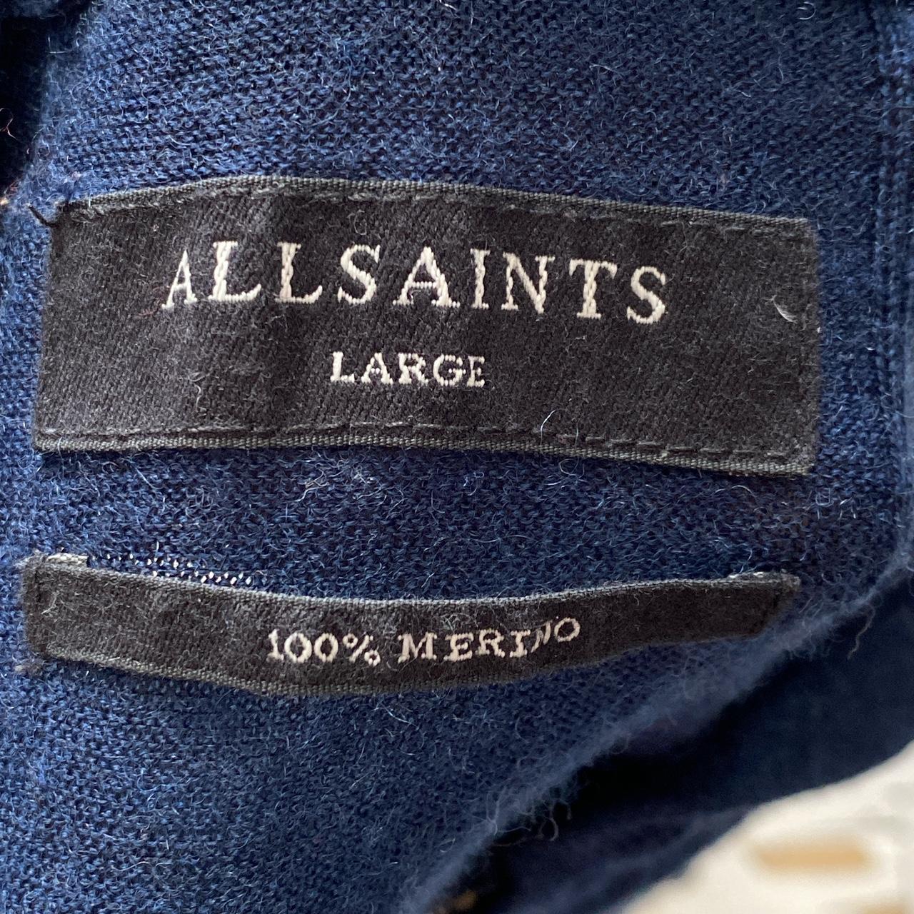 All Saints Merino Wool Navy Hoodie