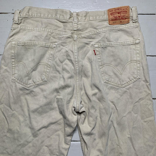 Levis 550 Baggy Cream Vintage Distressed Jeans