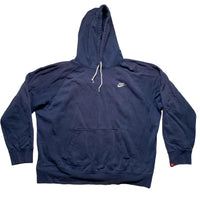 Nike Swoosh Navy and Grey Pullover Hoodie (2XL)