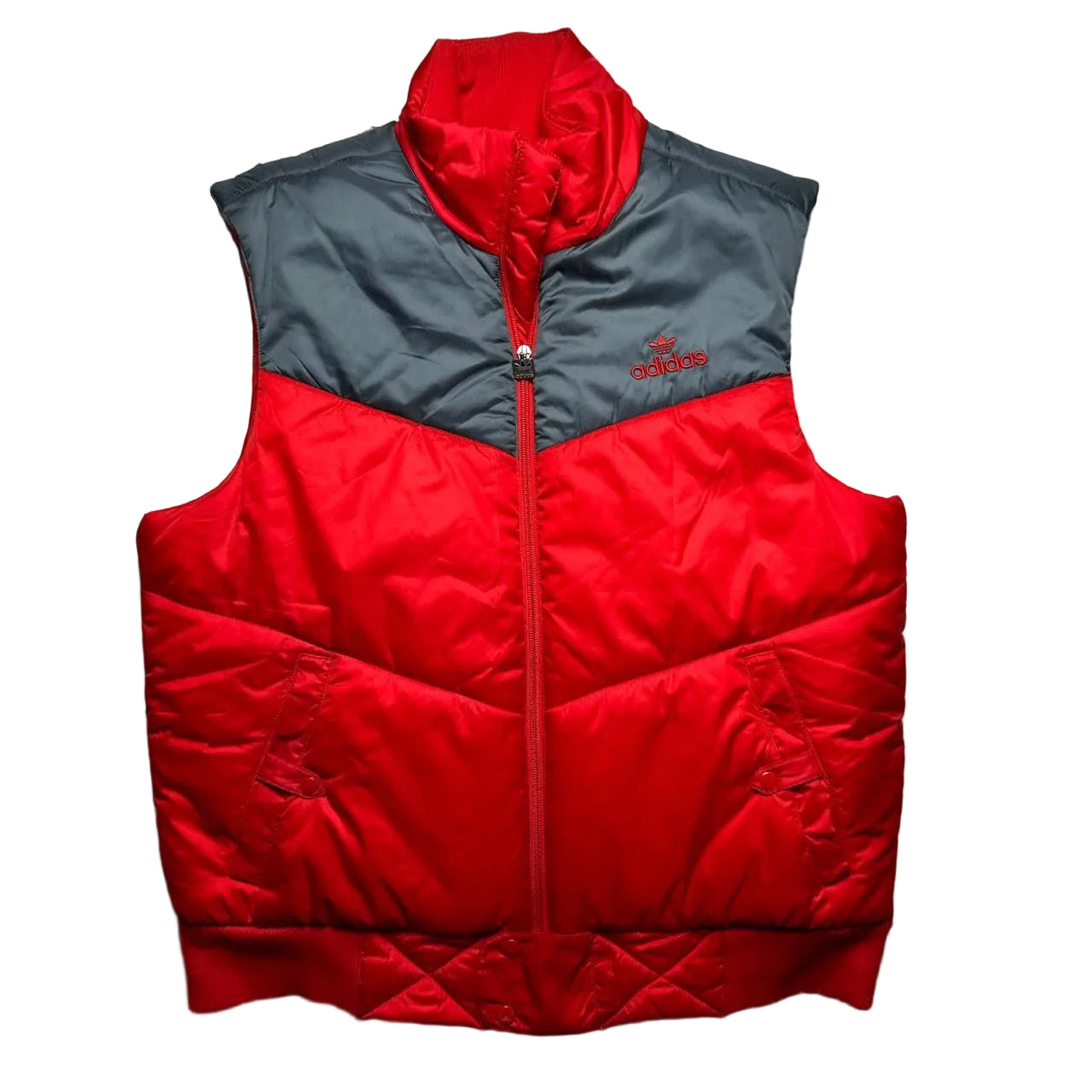 Adidas Originals Red and Grey Gilet Bodywarmer (M)
