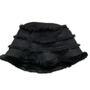 Barbour Black Suede Faux Fur Bucket Hat