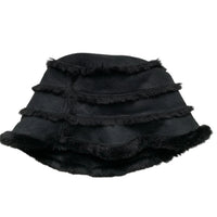 Barbour Black Suede Faux Fur Bucket Hat