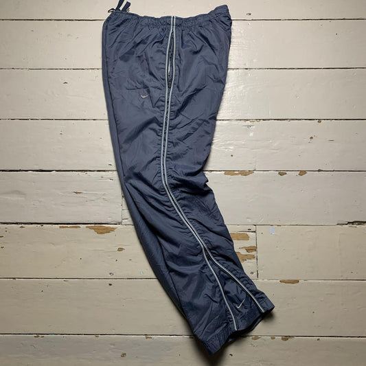 Nike Swoosh Vintage Baggy Track Pant Shell Bottoms Grey Blue and Baby Blue