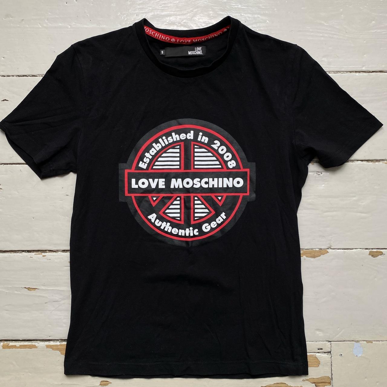 Love Moschino Black and Red T Shirt
