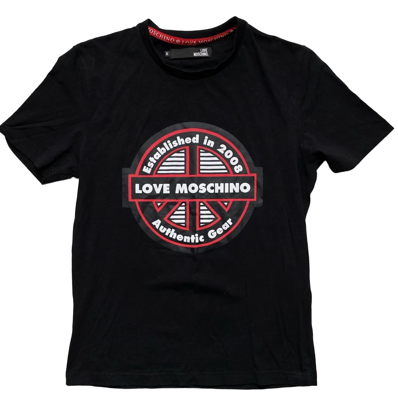 Love Moschino Black and Red T Shirt