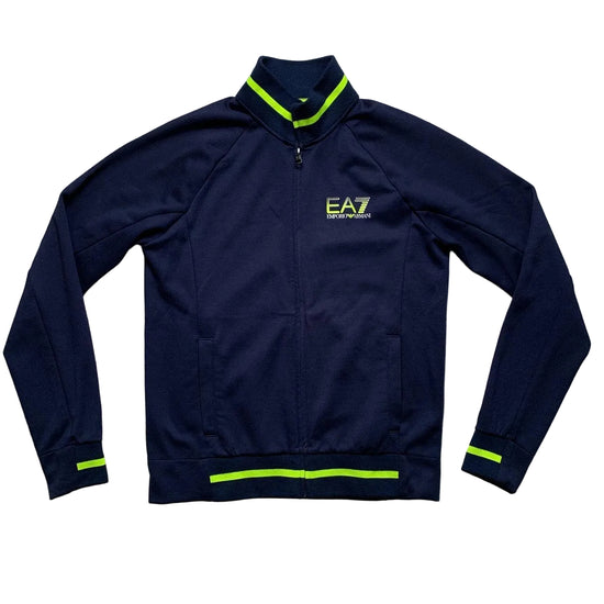 Emporio Armani EA7 Navy and Neon Green Tracksuit Jacket