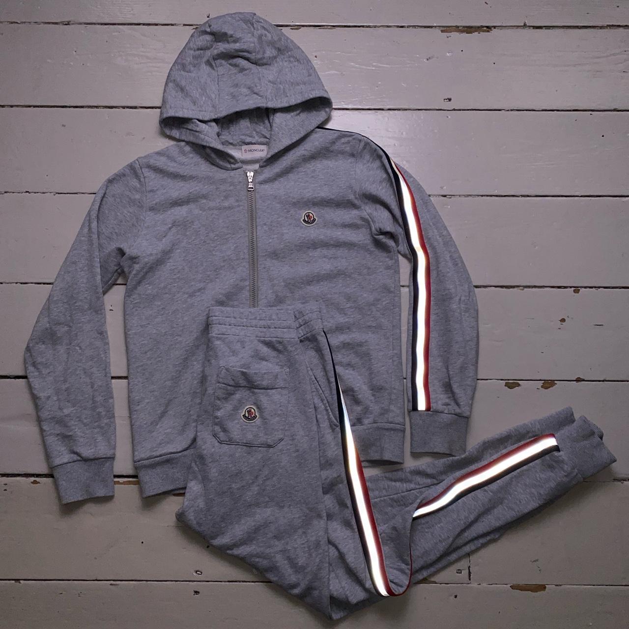 Moncler Grey Reflective Stripes Grey Tracksuit