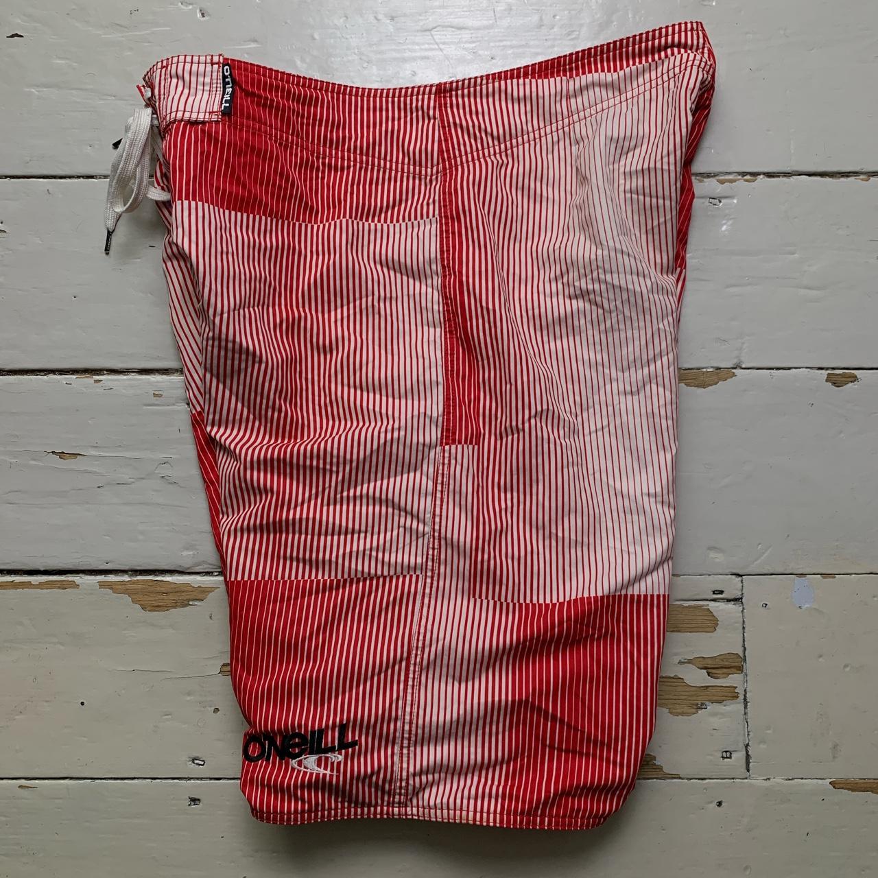 O’Neill Vintage Red and White Surf Swim Shorts