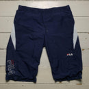 Fila Vintage Baggy Shell Track Pant Shorts Navy White and Red