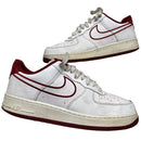 Nike Air Force 1 White and Burgundy (UK 11)