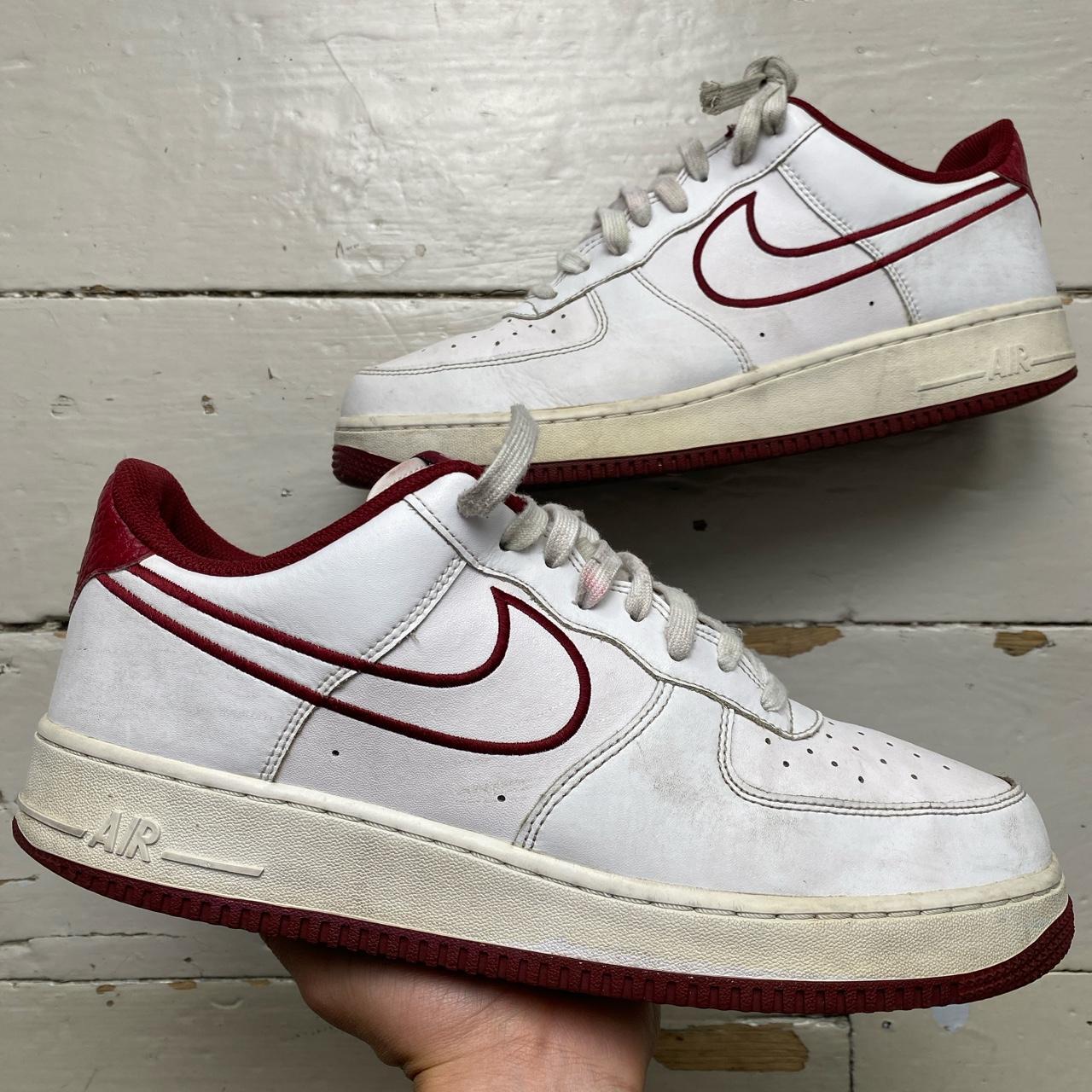 Nike Air Force 1 White and Burgundy