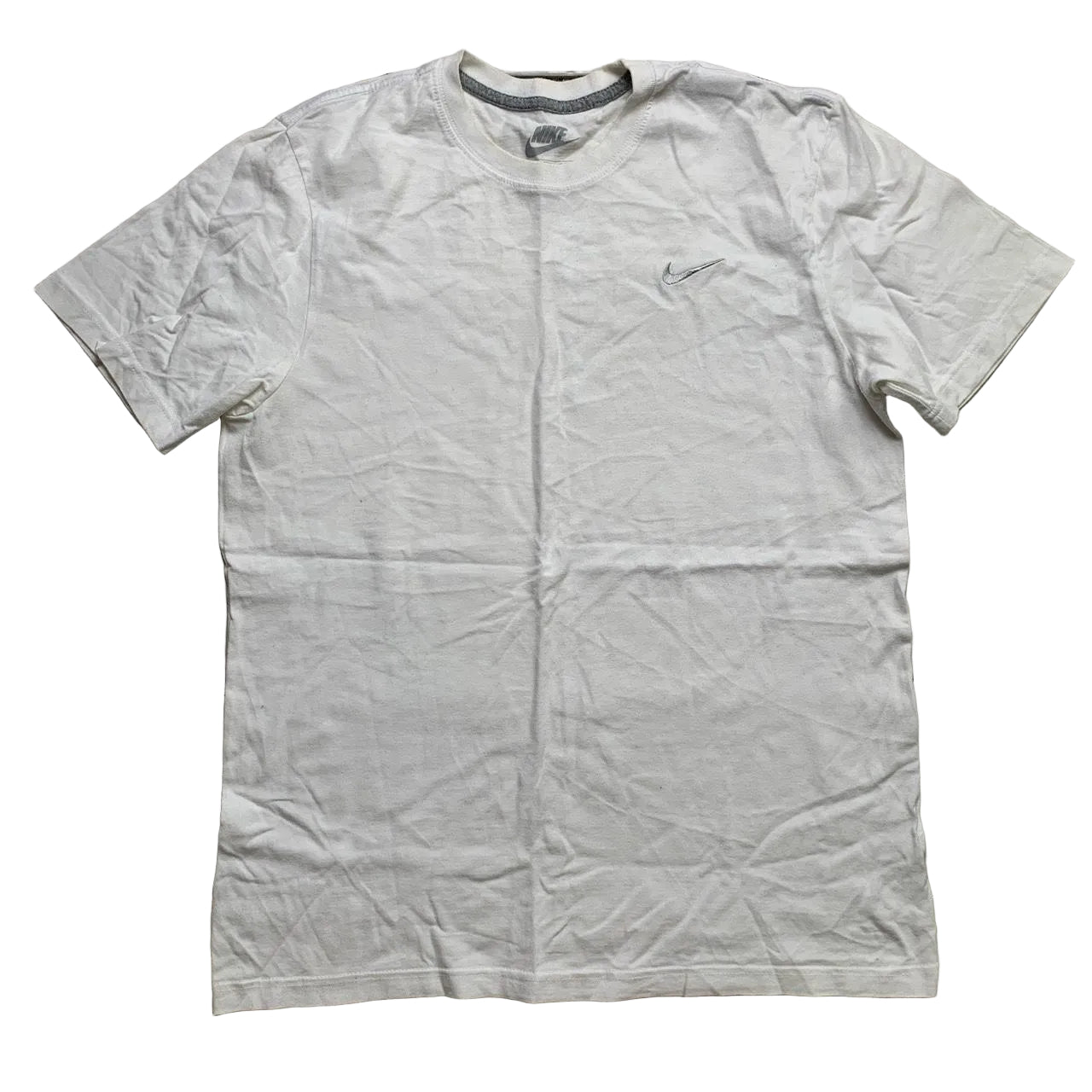 Nike Vintage Swoosh White and Grey T Shirt (L)