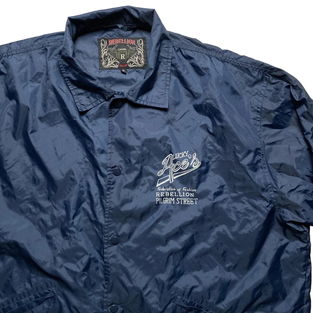 Lucky Aces Lightweight Blue Shell Windbreaker Jacket (XL)