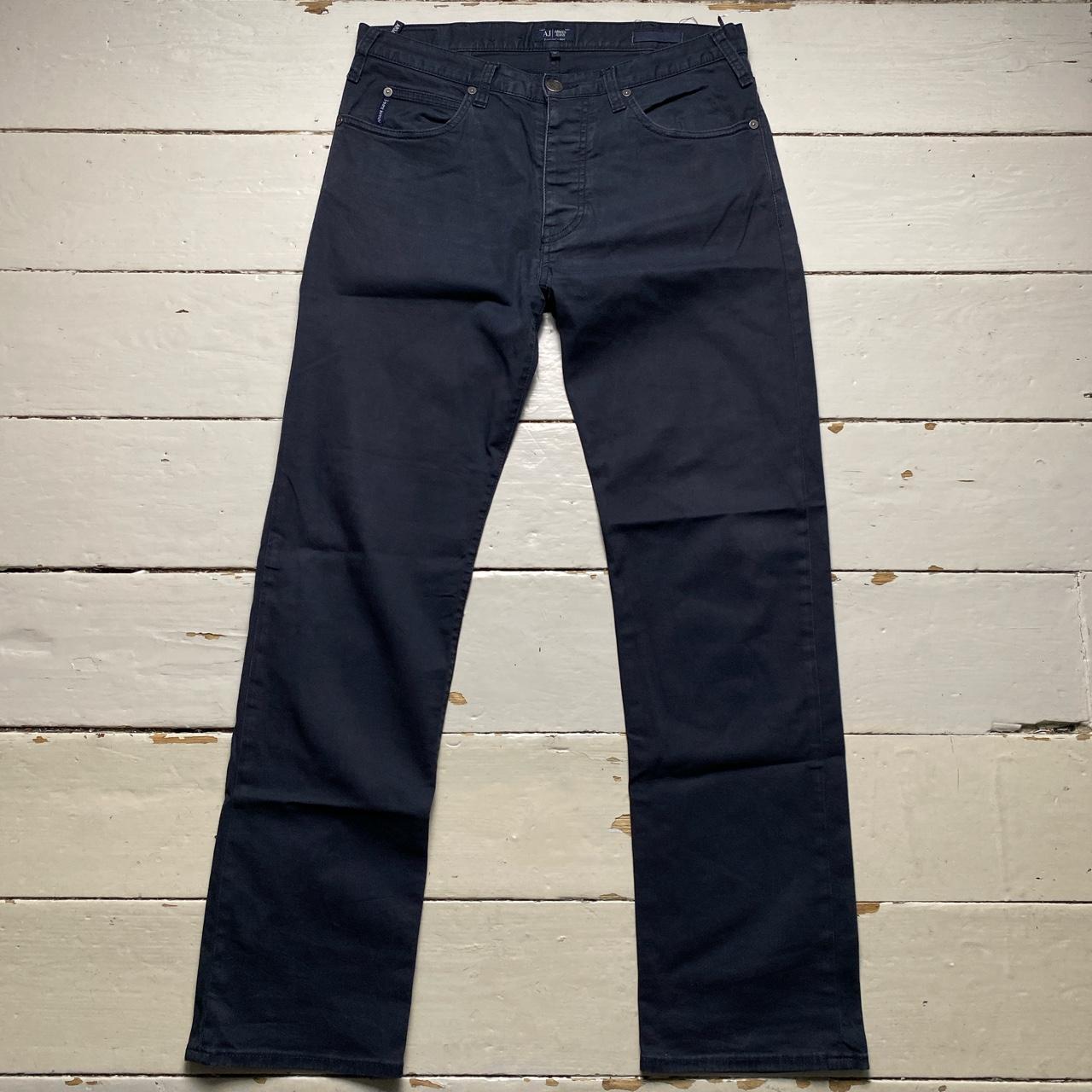 Armani Navy Slim Straight Jean Trousers