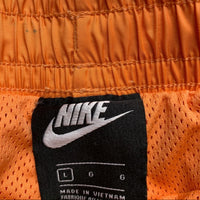 Nike Shell Swim Shorts Orange and White Swoosh (XL)