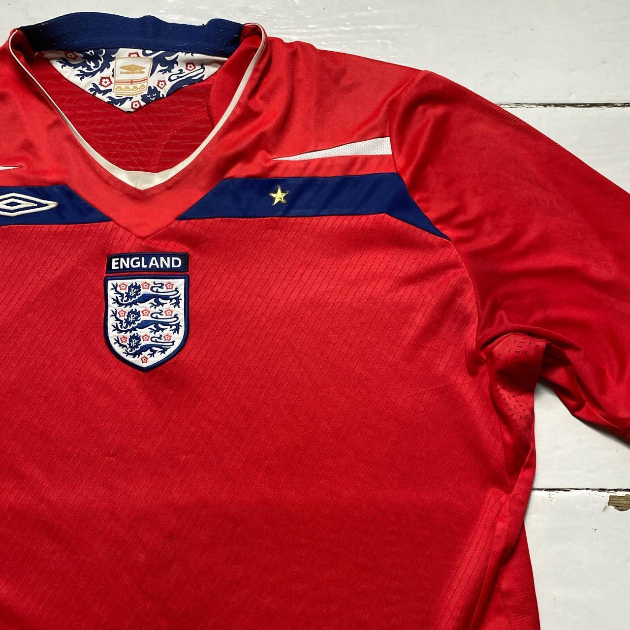 England Vintage Umbro Red Football Jersey 08-10