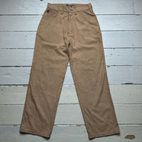 Clench Jeans Vintage Baggy Soft Felt Cream and Brown