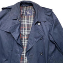 Burberry Burberrys Vintage Navy Nova Check Trench Coat (L)