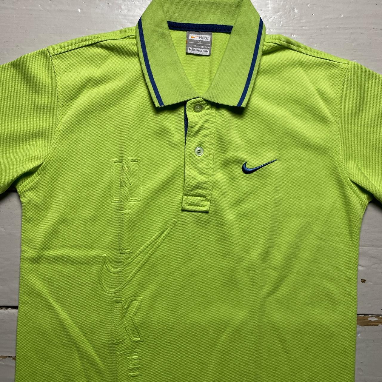 Lime green nike top polo