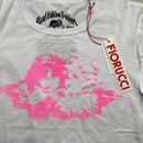 Fiorucci Angels White and Pink Short Sleeve T Shirt (M)
