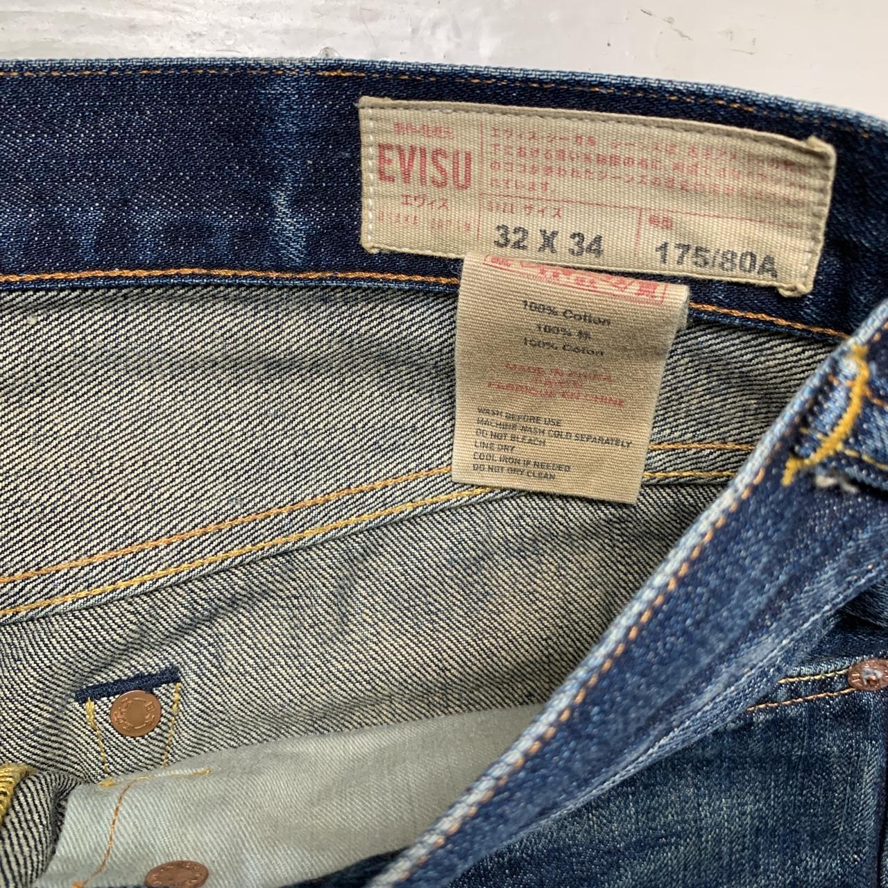 Evisu Vintage Navy and Black Daicock Swoosh Jeans