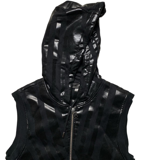 Diesel Black Label Faux Leather Gillet Hoodie (L)