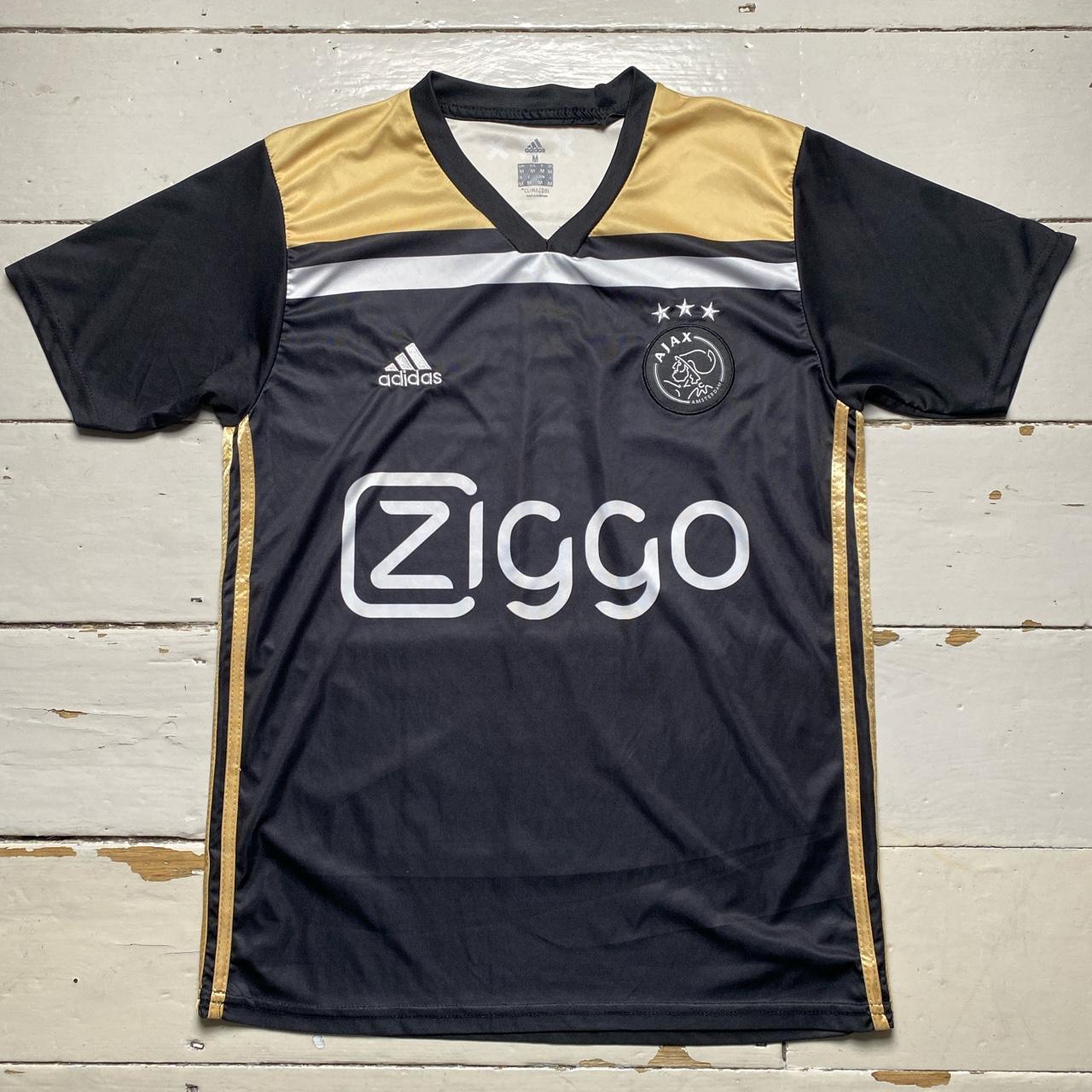 Ajax Adidas Black and Gold Football Jersey