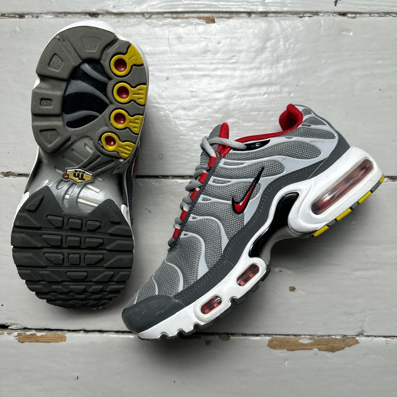 Nike TN Air Max Plus Grey Silver and University Red